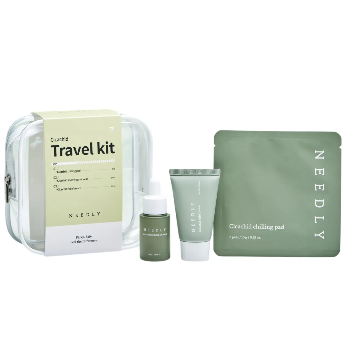 Дорожній набір мініатюр з центелою Needly Cicachid Travel Kit 3 в 1