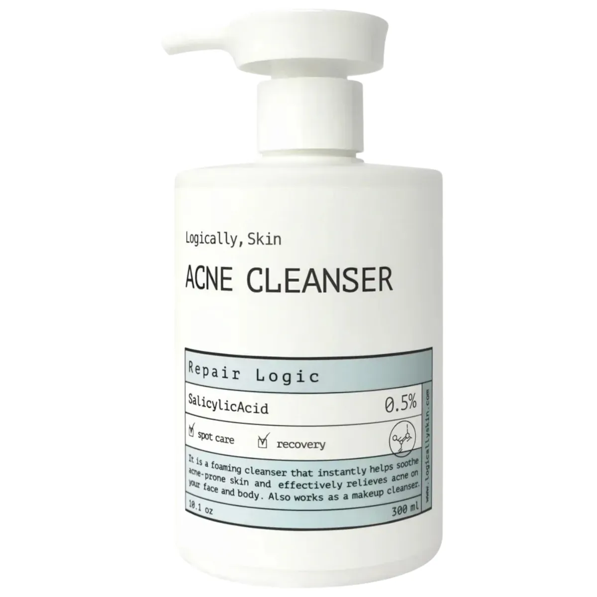 Очищающий средство для кожи лица и тела с акне Logically, Skin ACNE Cleanser 300 мл