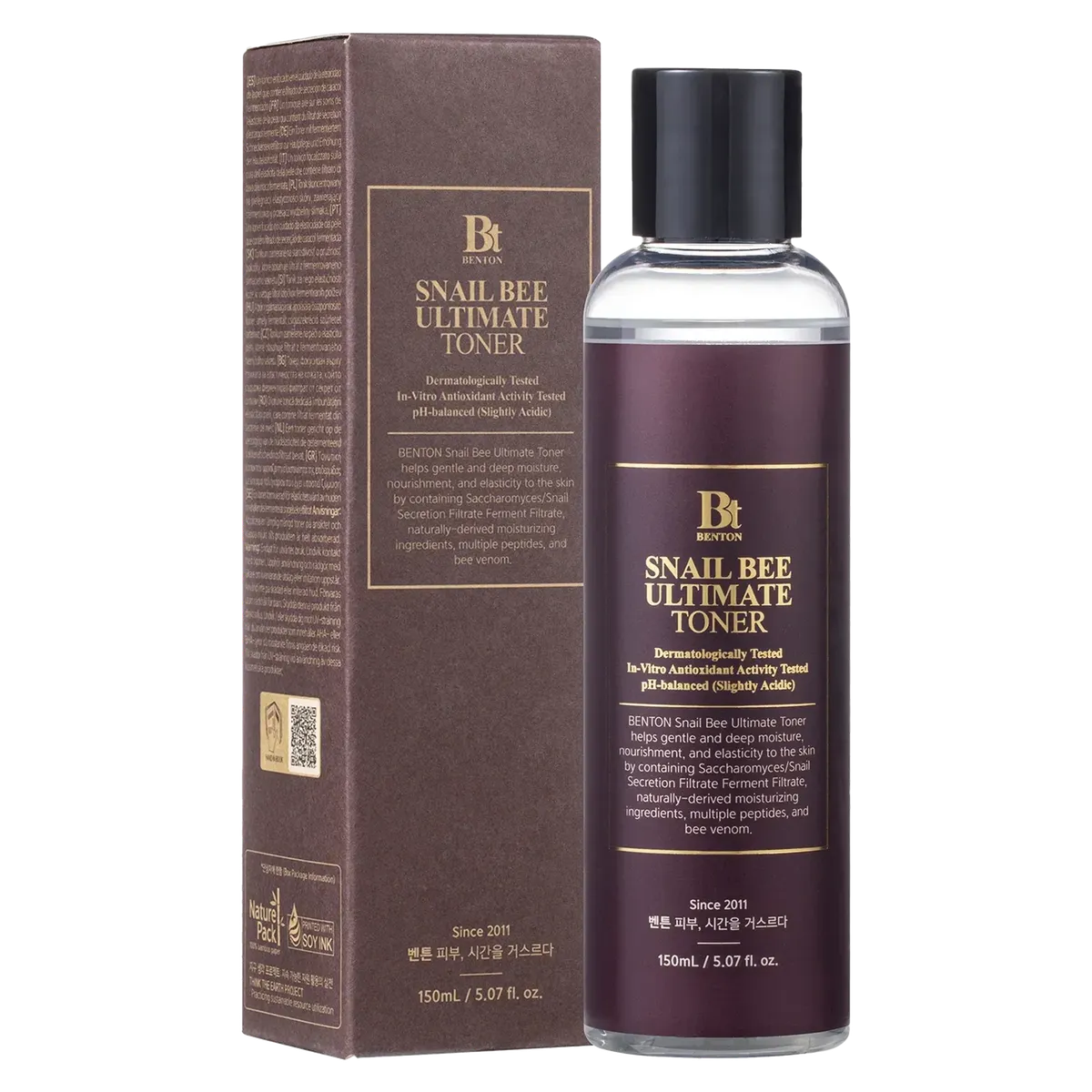 Тонер с ферментированным муцином улитки и пчелиным ядом Benton Snail Bee Ultimate Toner 150 мл