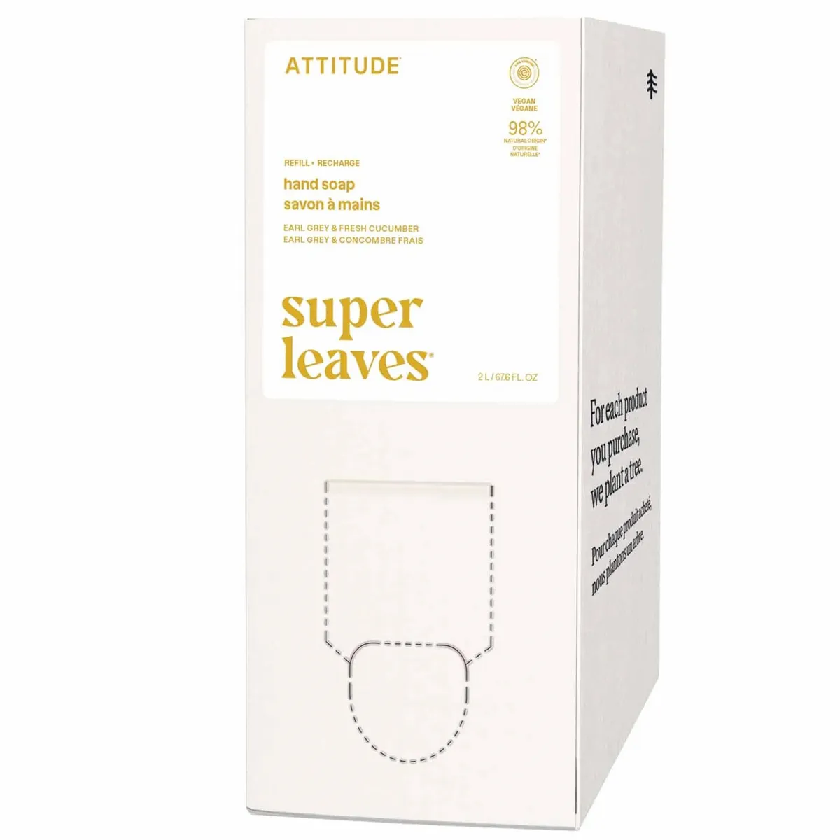 Рідке мило для рук "Ерл грей та свіжий огірок" Attitude Super leaves Earl Grey & Fresh Cucumber 2000 мл