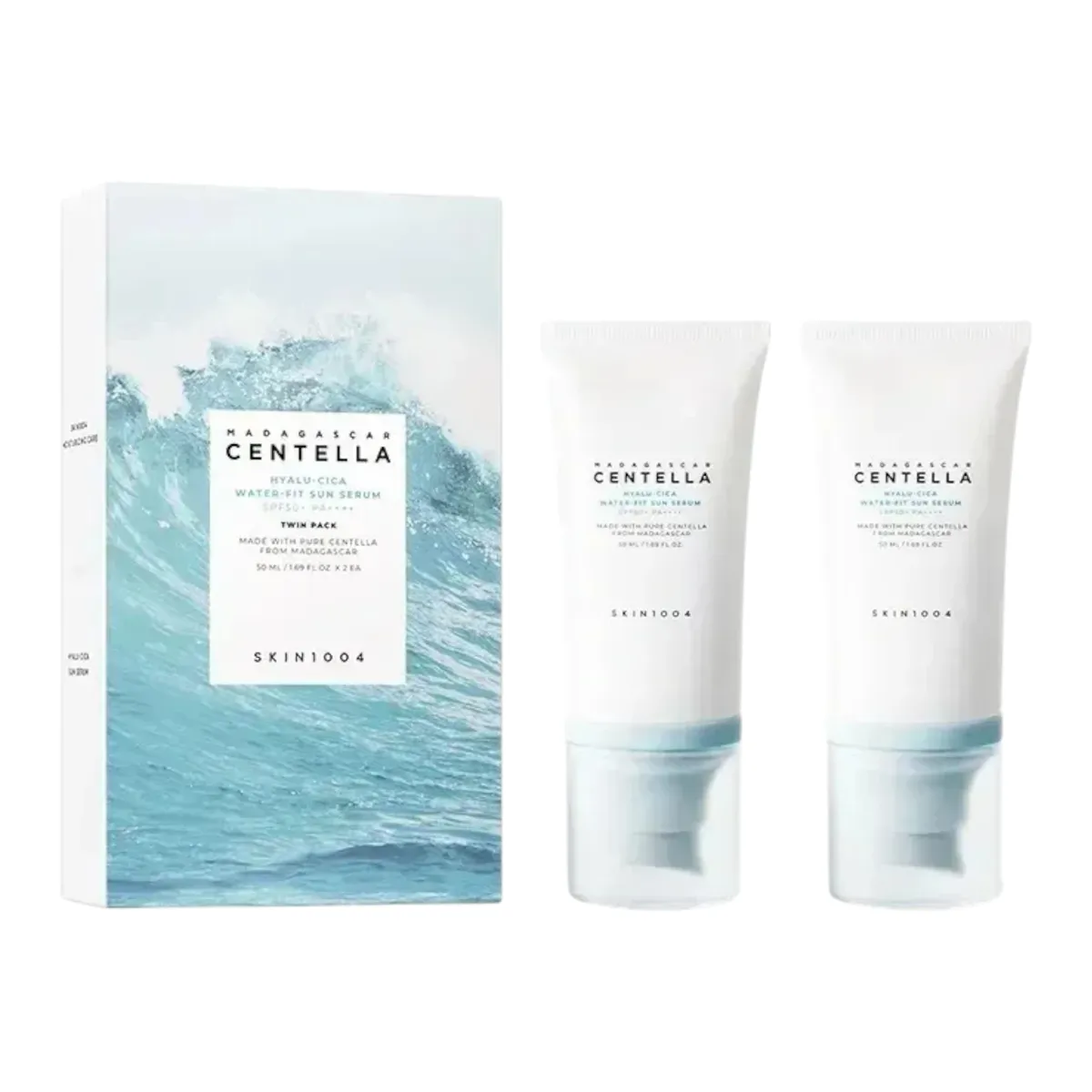 Набор солнцезащитных сывороток SKIN1004 Hyalu-Cica Water-Fit Sun Serum SPF50+ PA++++ 2 шт * 50 мл