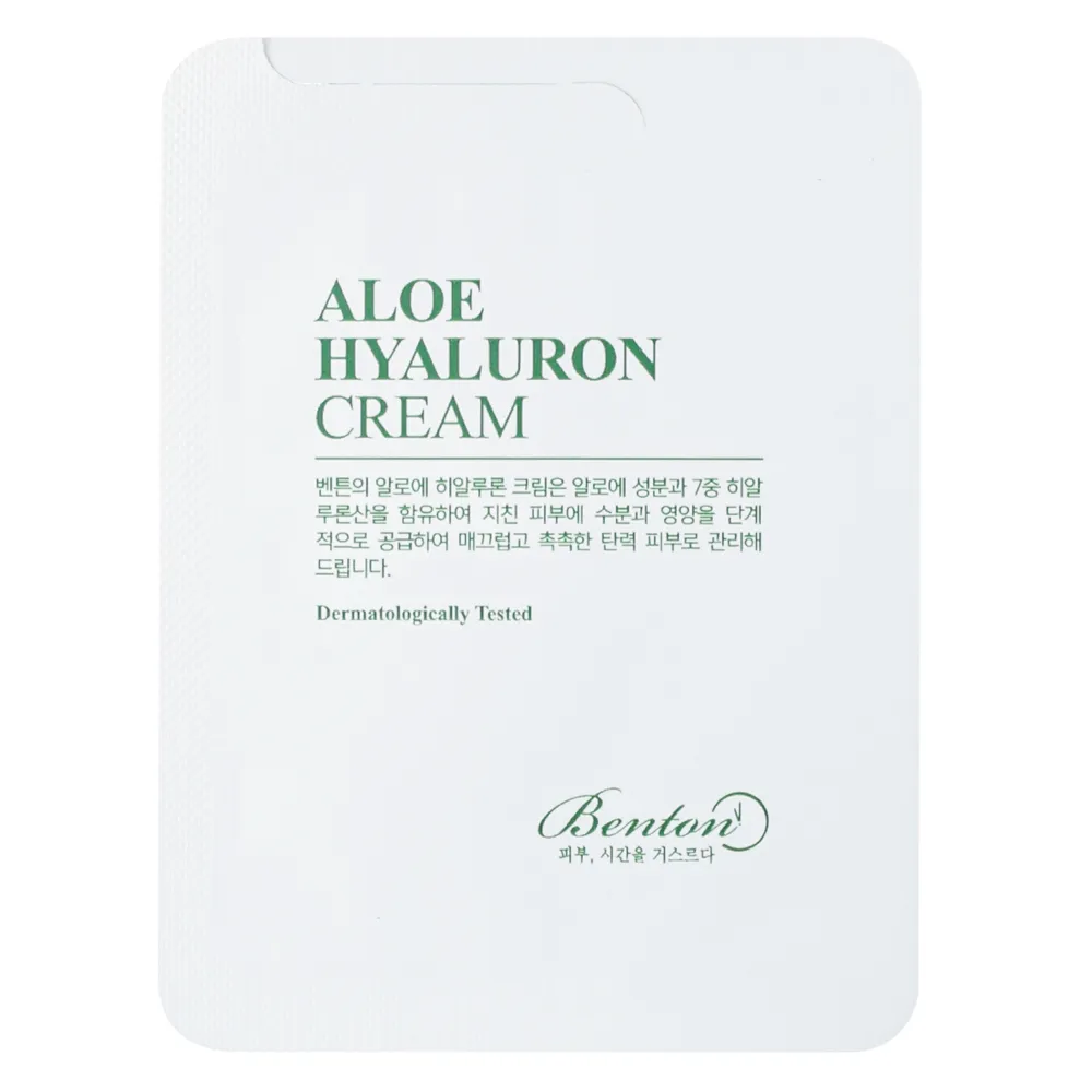 Крем с алоэ и гиалуроновым комплексом Benton Aloe Hyaluron Cream 1.2 мл Саше (Тестер)