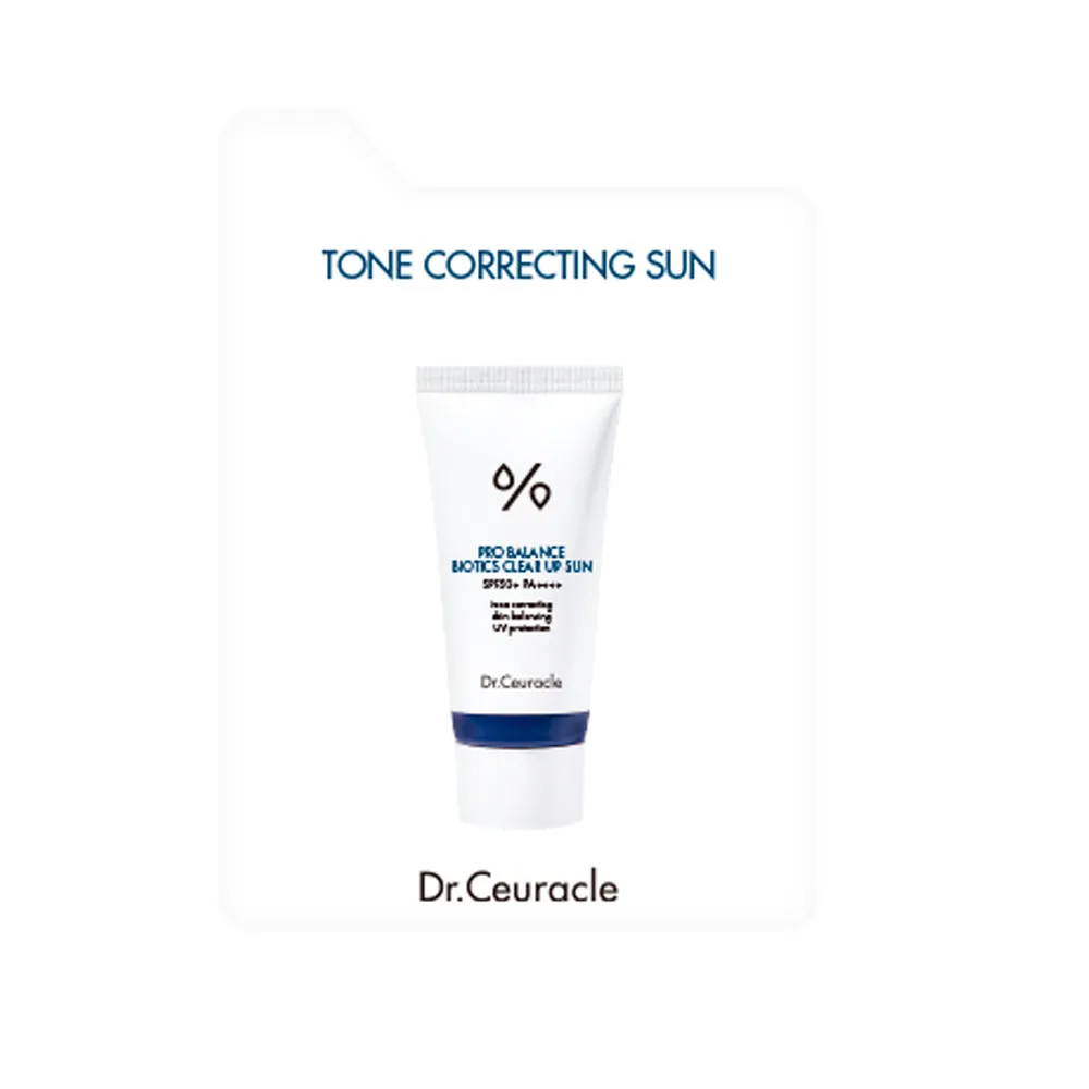 Сонцезахисний освітлювальний крем з пробіотиками Dr.Ceuracle Pro Balance Biotics Clear Up Sun SPF50+ PA++++ 2 мл Саше (Тестер)