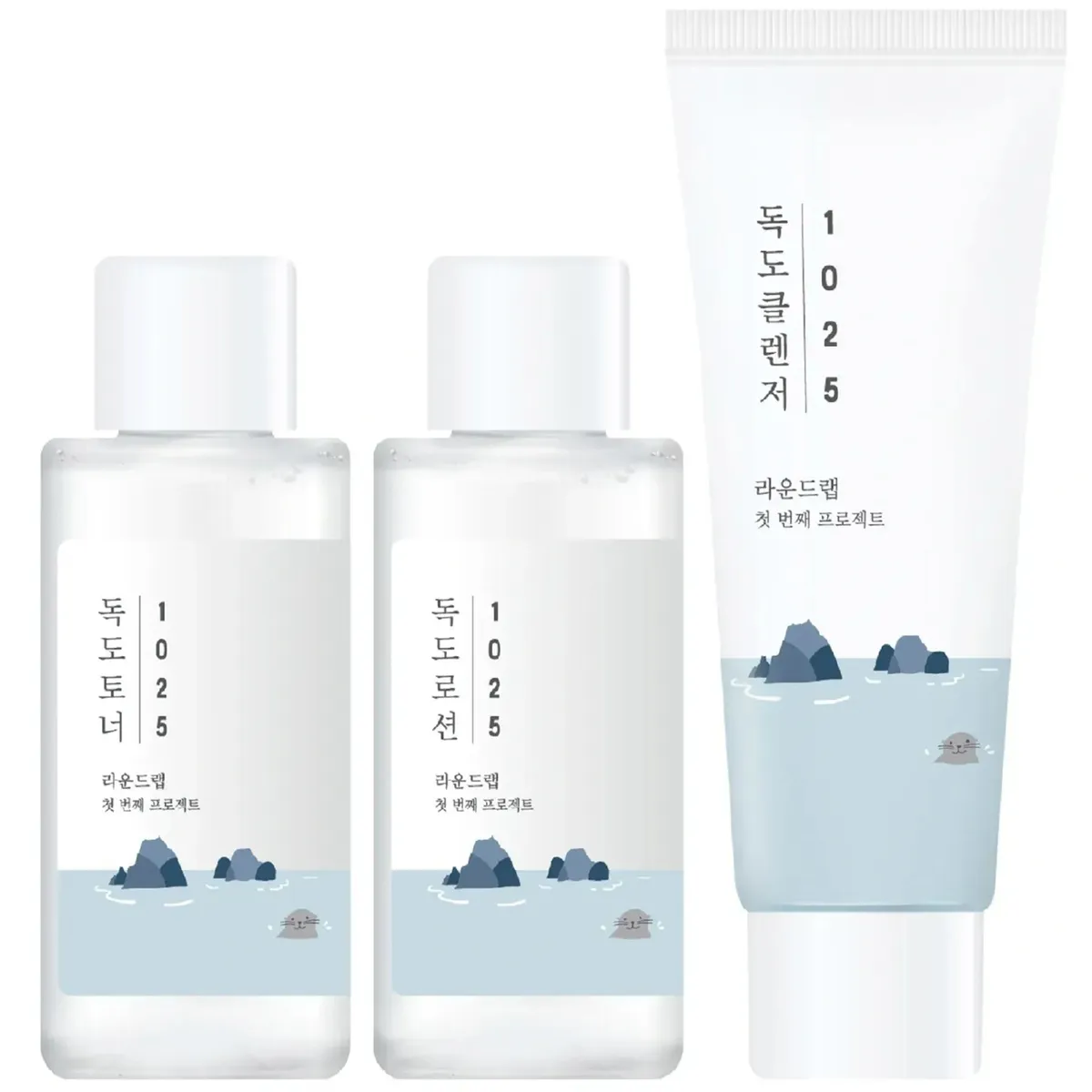 Набор миниатюр увлажняющих средств ROUND LAB 1025 Dokdo On The Go Kit 3 в 1