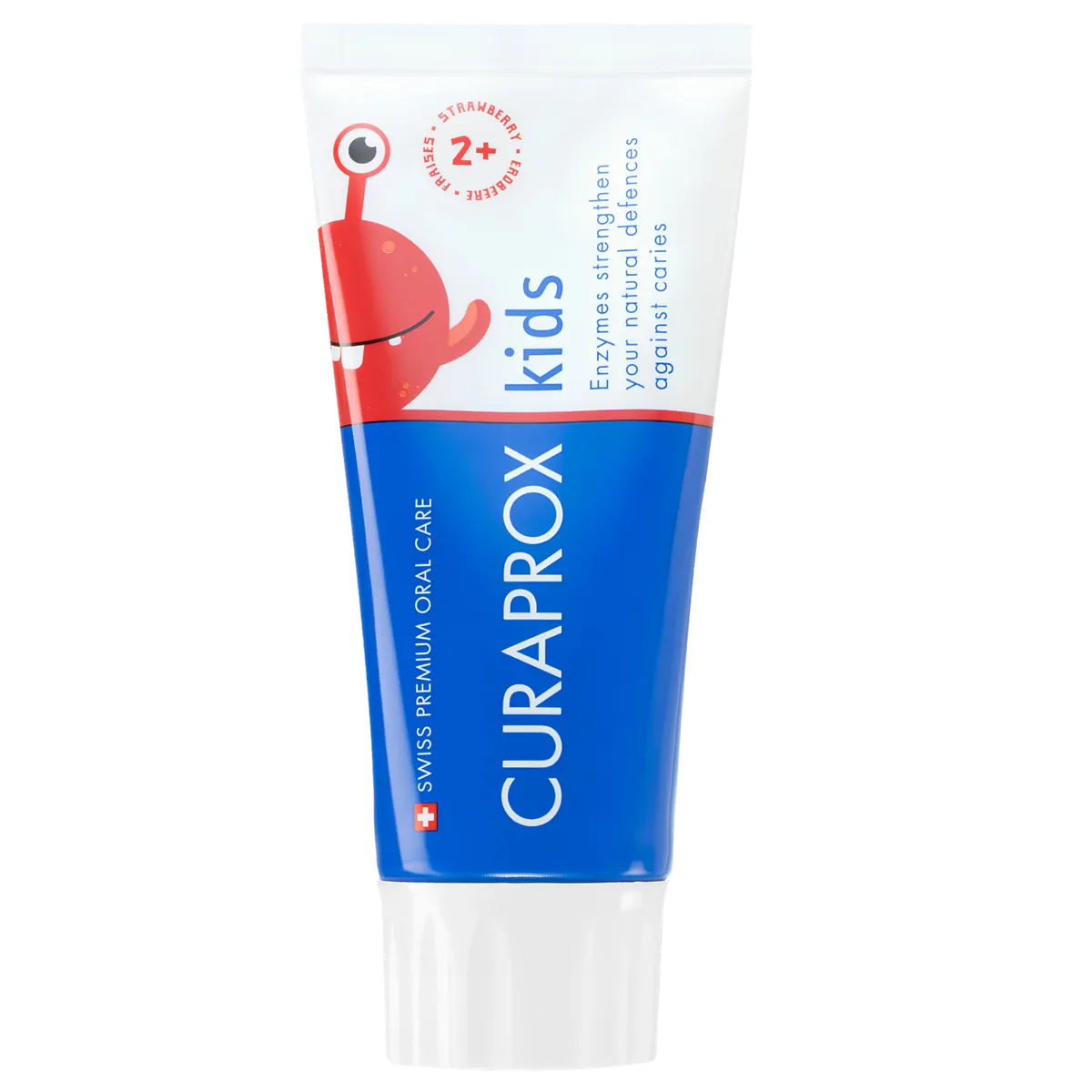 Детская зубная паста с фтором и вкусом клубники с 2-х лет CURAPROX Kids Strawberry 10 мл, Миниатюра