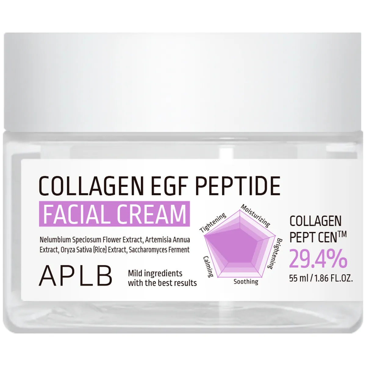 Крем для упругости и восстановления кожи с коллагеном, EGF и пептидами APLB Collagen EGF Peptide Facial Cream 55 мл