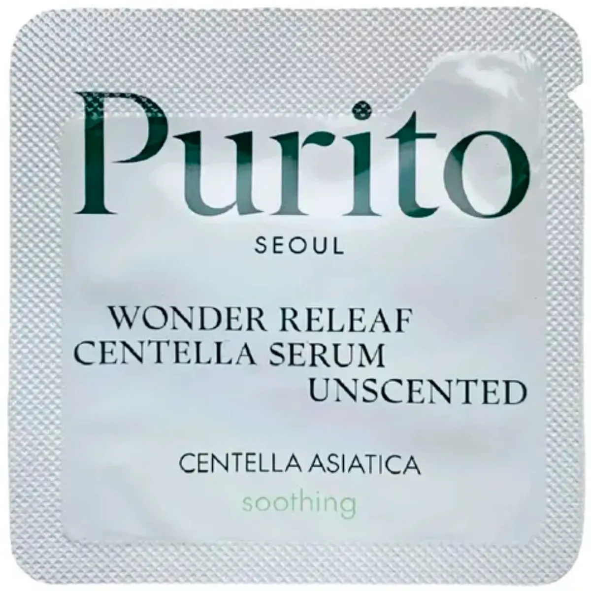 Успокаивающая сыворотка с центеллой без эфирных масел Purito Seoul Wonder Releaf Centella Serum Unscented 1 г, Саше (Тестер)