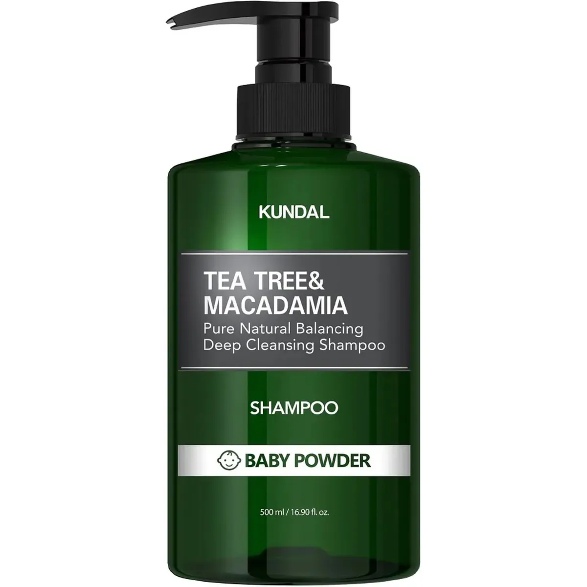 Шампунь для глубокого очищения KUNDAL Tea Tree & Macadamia Deep Cleansing Shampoo Baby Powder 500 мл