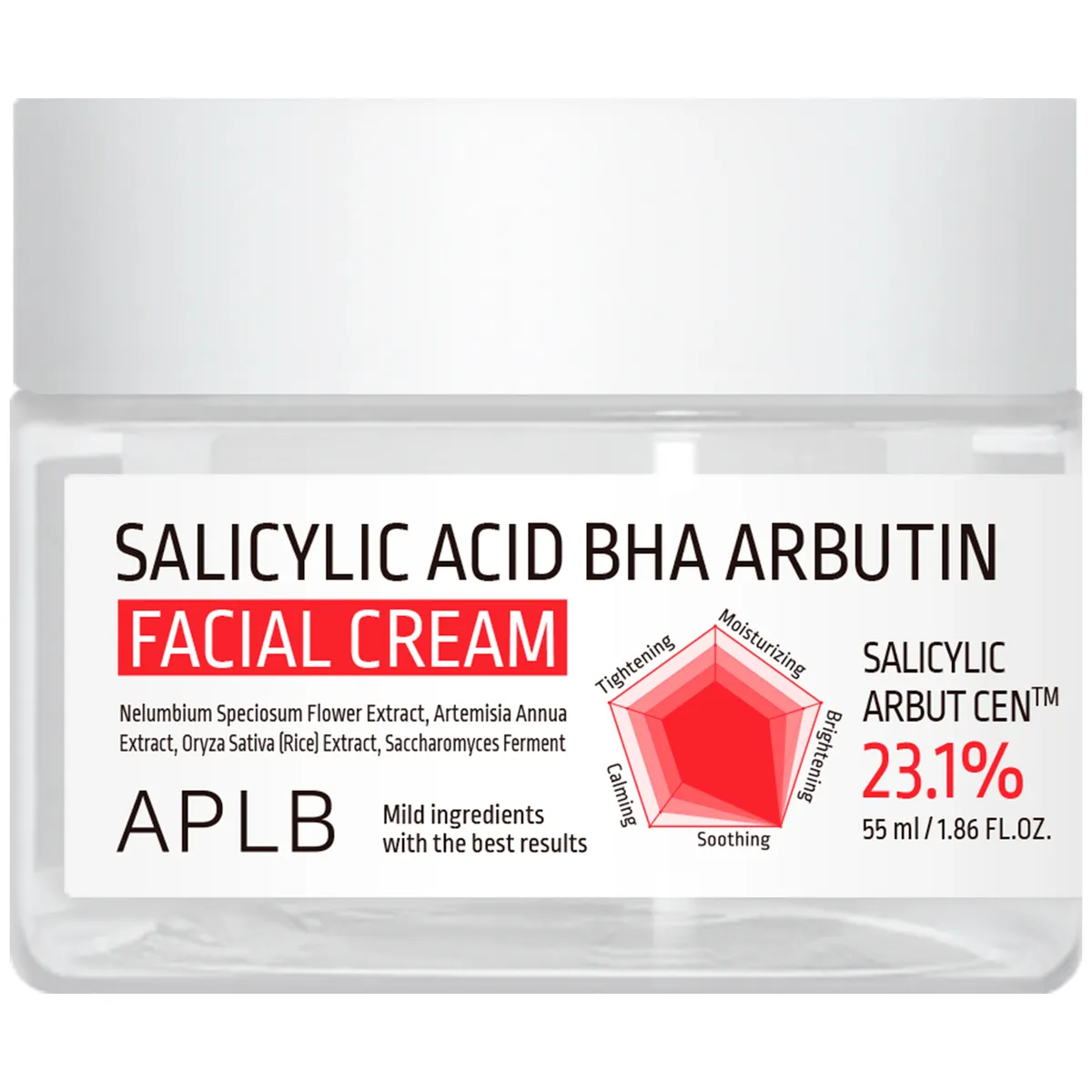 Крем для проблемной кожи с салициловой кислотой, BHA и арбутином APLB Salicylic Acid BHA Arbutin Facial Cream 55 мл
