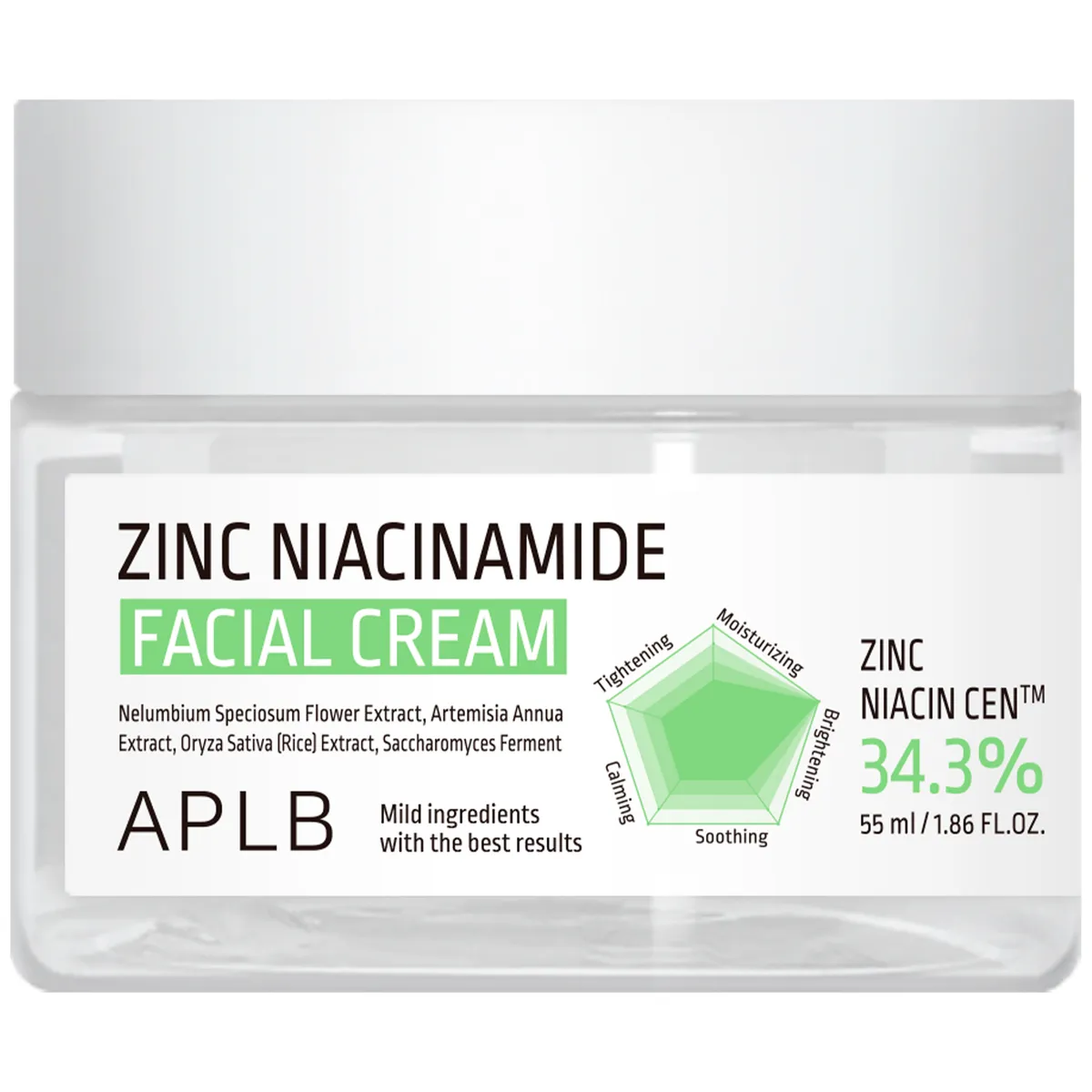 Крем для проблемной кожи лица с цинком и ниацинамидом APLB Zinc Niacinamide Facial Cream 55 мл